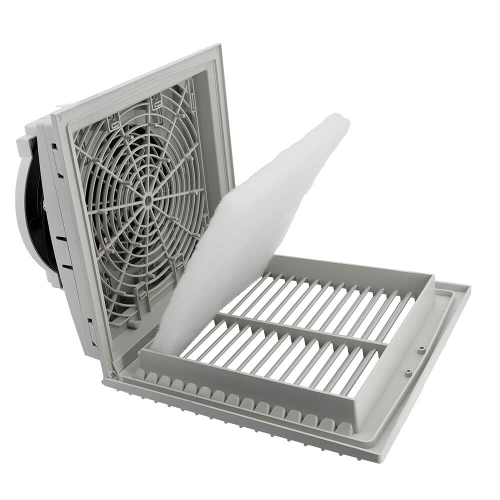 Ventilateur et grille de ventilation avec filtre à poussière intégré