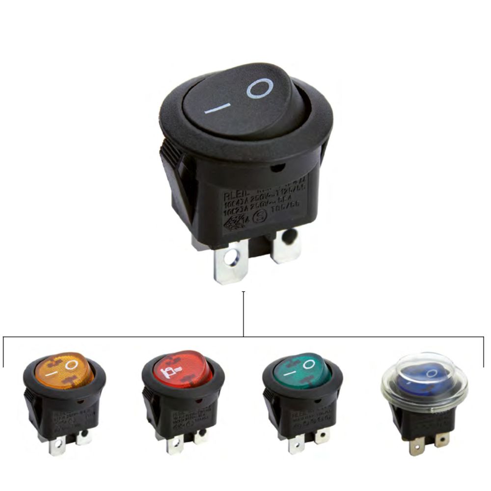 Interrupteur on-off rond LED 20 mm
