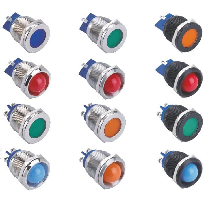 Voyant LED métal 22 mm anti vandale