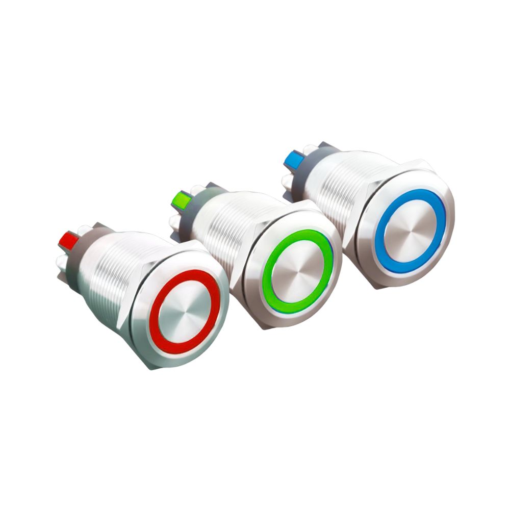 Bouton antivandale LED inox 22 mm 1NO+1NF