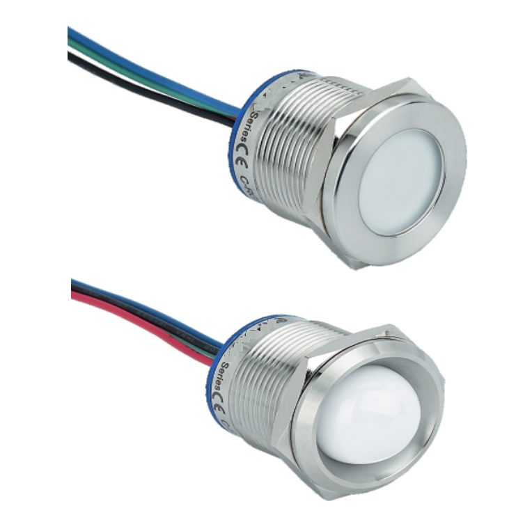 Indicateur lumineux tri-led inox 22 mm