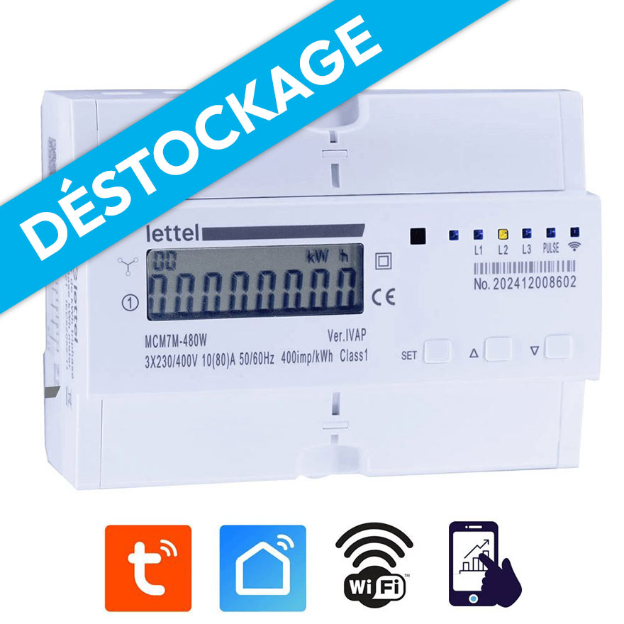 Compteur électrique tétraphasé connecté MCM7M-480W